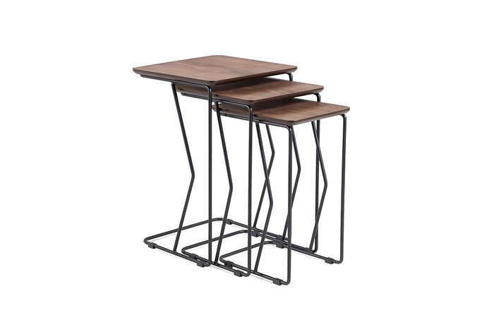 Hanah Home Juego de mesas nido Ren - Walnut